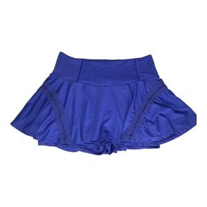 Free People Movement Blue Athletic Skort Built In Shorts Women Large Activewear